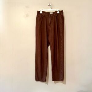 Neshki Jeans Brown straight leg pants relaxed fit